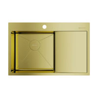 Кухонная мойка из нержавеющей стали Omoikiri Akisame 78-LG-L 4973085 (светлое золото) — 1
