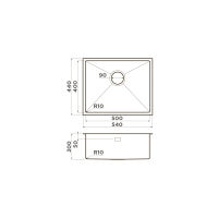 Кухонная мойка из нержавеющей стали Omoikiri Taki 54-U/IF-LG 4973093 (светлое золото) — 2