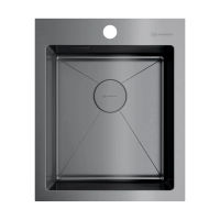 Кухонная мойка из нержавеющей стали Omoikiri Akisame 41-GM 4973094 (вороненая сталь) — 1