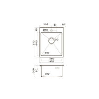 Кухонная мойка из нержавеющей стали Omoikiri Akisame 41-GM 4973094 (вороненая сталь) — 2