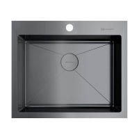 Кухонная мойка из нержавеющей стали Omoikiri Akisame 59-GM 4973096 (вороненая сталь) — 1