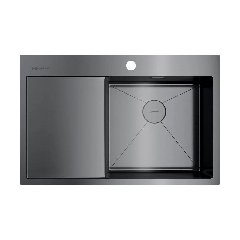 Кухонная мойка из нержавеющей стали Omoikiri Akisame 78-GM-R 4973100 (вороненая сталь)