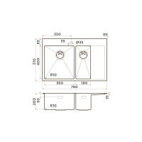 Кухонная мойка из нержавеющей стали Omoikiri Akisame 78-2-GM-L 4973101 (вороненая сталь) — 2
