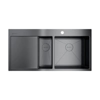 Кухонная мойка из нержавеющей стали Omoikiri Akisame 100-2-GM-R 4973104 (вороненая сталь) — 1