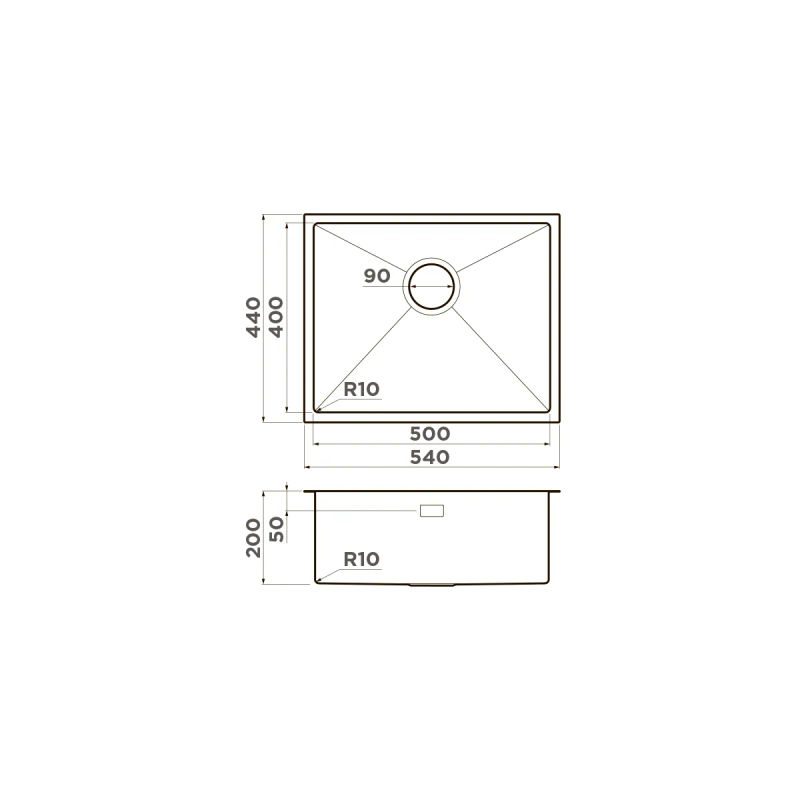 Кухонная мойка из нержавеющей стали Omoikiri Taki 54-U/IF-GM 4973107 (вороненая сталь)