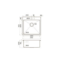 Кухонная мойка из нержавеющей стали Omoikiri Akisame 51-IN 4973438 (нержавеющая сталь) — 2
