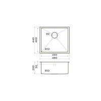 Кухонная мойка из нержавеющей стали Omoikiri Taki 49-U/IF-LG 4973523 (светлое золото) — 2
