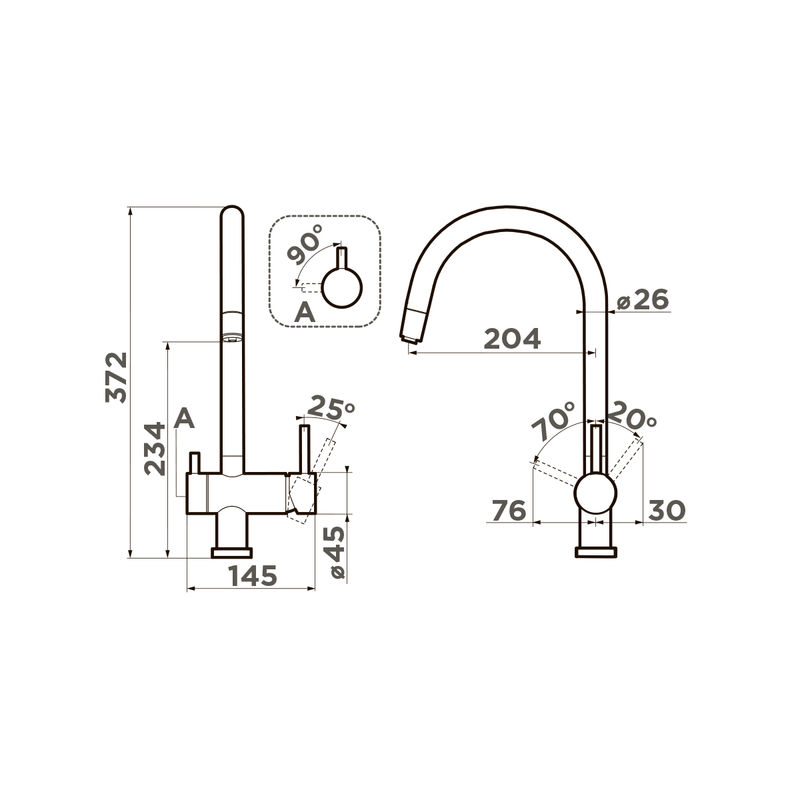 Смеситель для кухни Omoikiri Yamada-P-GR 4974261 латунь/leningrad grey
