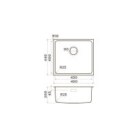 Кухонная мойка из нержавеющей стали Omoikiri Tadzava 49-U/I-GM 4993076 (вороненая сталь) — 2