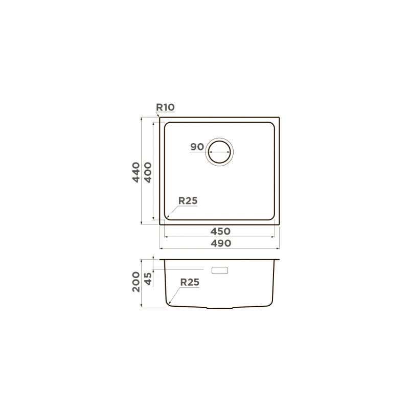 Кухонная мойка из нержавеющей стали Omoikiri Tadzava 49-U/I-GM 4993076 (вороненая сталь)