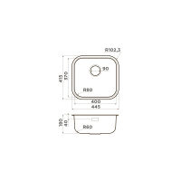 Кухонная мойка из нержавеющей стали Omoikiri Omi 44-U/I-AB 4993190 (латунь) — 2