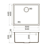 Кухонная мойка из искусственного камня Omoikiri Bosen 54-U-PL 4993233 (tetogranit/платина) — 2