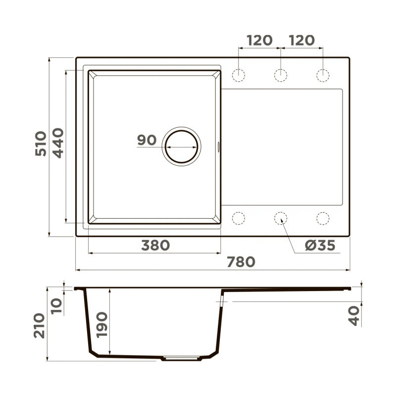 Кухонная мойка из искусственного камня Omoikiri Daisen 78-GR 4993325 (artgranit/leningrad grey)