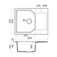 Кухонная мойка из искусственного камня Omoikiri Yonaka 65-PA 4993344 (artgranit/пастила) — 4