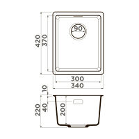 Кухонная мойка из искусственного камня Omoikiri Kata 34-U-BL 4993382 (artgranit/черный) — 4