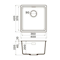 Кухонная мойка из искусственного камня Omoikiri Kata 40-U-PA 4993393 (artgranit/пастила) — 4