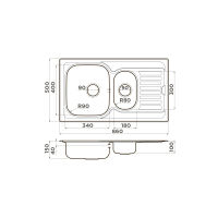 Кухонная мойка из нержавеющей стали Omoikiri Kashiogawa 86-2-IN 4993454 (нержавеющая сталь) — 2