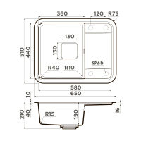 Кухонная мойка из искусственного камня Omoikiri Tasogare 65-PA 4993481 (artgranit/пастила) — 4
