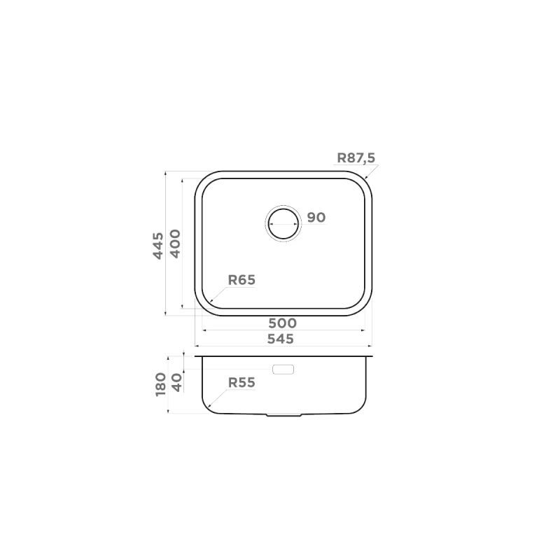 Кухонная мойка из нержавеющей стали Omoikiri Omi 54-U/I-IN 4993488 (нержавеющая сталь)