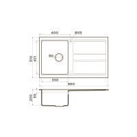 Кухонная мойка из керамики Omoikiri Kitagawa 86-WH 4993493 (artceramic/белый) — 2