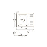 Кухонная мойка из нержавеющей стали Omoikiri Sagami 63-IN 4993732 (нержавеющая сталь) — 2