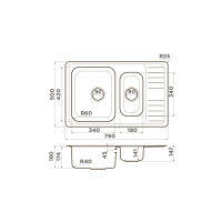 Кухонная мойка из нержавеющей стали Omoikiri Sagami 79-2-IN 4993733 (нержавеющая сталь) — 2