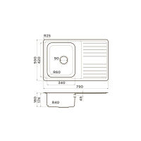 Кухонная мойка из нержавеющей стали Omoikiri Sagami 79-IN 4993735 (нержавеющая сталь) — 2