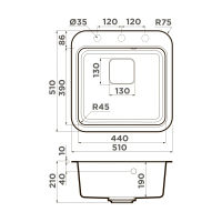 Кухонная мойка из искусственного камня Omoikiri Tasogare 51-BL 4993742 (artgranit/черный) — 2