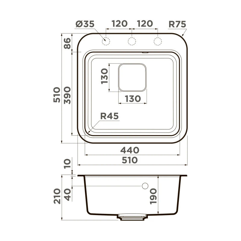 Кухонная мойка из искусственного камня Omoikiri Tasogare 51-BL 4993742 (artgranit/черный)
