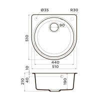 Кухонная мойка из искусственного камня Omoikiri Akegata 51-BE 4993752 (artgranit/ваниль) — 4