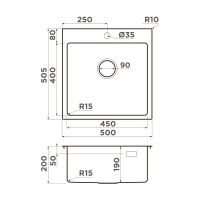 Кухонная мойка из нержавеющей стали Omoikiri Amadare 50-IN 4993766 (нержавеющая сталь) — 2