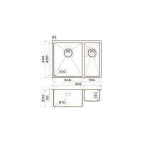 Кухонная мойка из нержавеющей стали Omoikiri Taki 58-2-U/IF-IN-L 4993768 (нержавеющая сталь) — 2