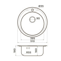 Кухонная мойка из нержавеющей стали Omoikiri Asida 51-IN 4993785 (нержавеющая сталь) — 2