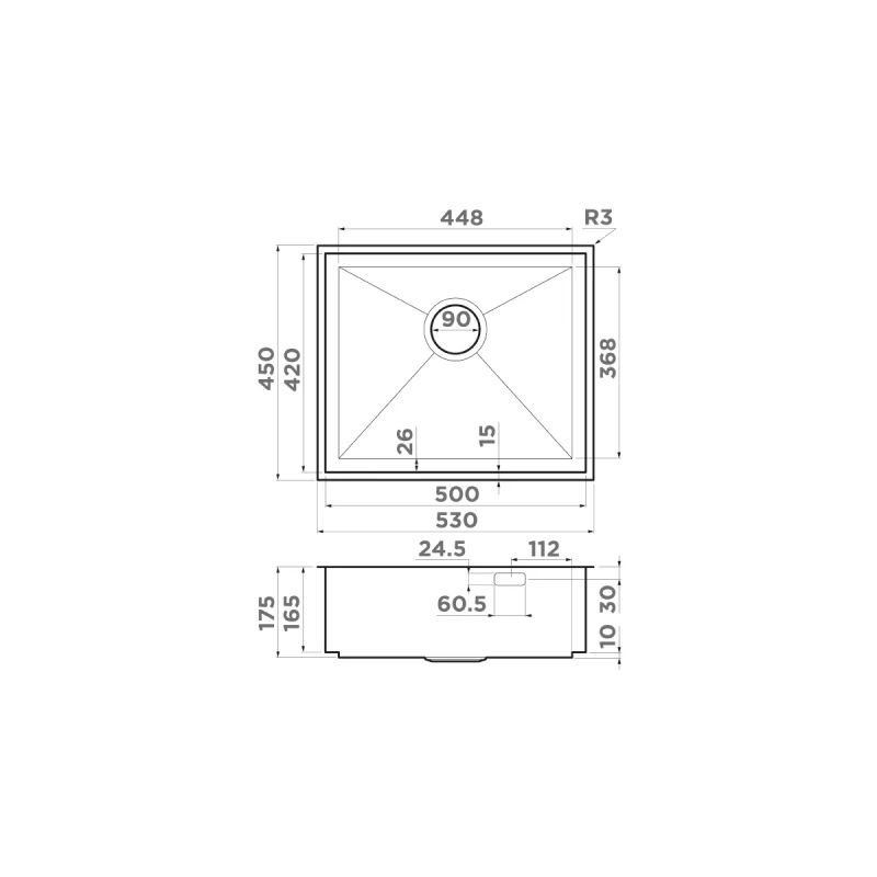 Кухонная мойка из нержавеющей стали Omoikiri Kasen 53-26 INT LG 4993790 (светлое золото)
