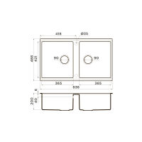 Кухонная мойка из керамики Omoikiri Kitagawa 83-2-U-WH 4993809 (artceramic/белый) — 2