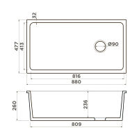 Кухонная мойка из керамики Omoikiri Tokara 88-U/I-WH Glossy Side 4993867 (natceramic/белый) — 2