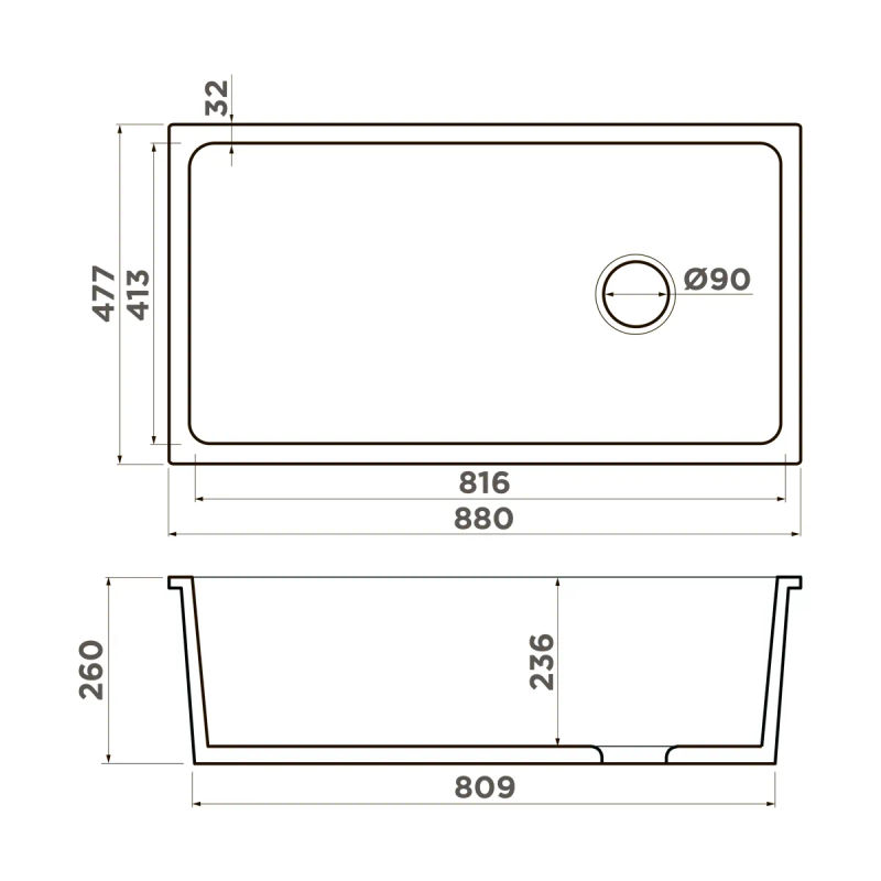 Кухонная мойка из керамики Omoikiri Tokara 88-U/I-WH Glossy Side 4993867 (natceramic/белый)