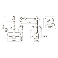 Смеситель для кухни Omoikiri Amagasaki-G 4994019 золото — 2