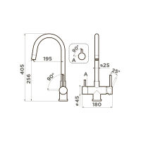Смеситель для кухни Omoikiri Akita 4994086 нержавеющая сталь — 2