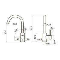 Смеситель для кухни Omoikiri Shinagawa-BN 4994230 нержавеющая сталь — 2