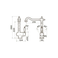 Смеситель для кухни Omoikiri Kyoto-AB 4994287 античная латунь — 2