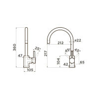 Смеситель для кухни Omoikiri Wakayama-LG 4994291 светлое золото — 2