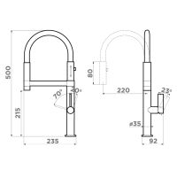 Смеситель для кухни Omoikiri Osaka BN-BL 4994331 нержавеющая сталь/черный — 2