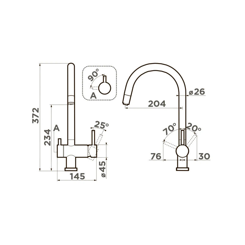Смеситель для кухни Omoikiri Yamada-GB 4994361 графит