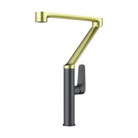 Смеситель для кухни Omoikiri Tara-LG-GM 4994396 светлое золото/вороненая сталь — 1