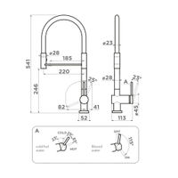 Смеситель для кухни Omoikiri Kanto-2 Plus-SB-BN-WH 4994450 латунь/нержавеющая сталь/белый — 6
