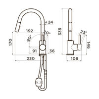 Смеситель для кухни Omoikiri Shinagawa-SB-BN 4994459 латунь/нержавеющая сталь — 4