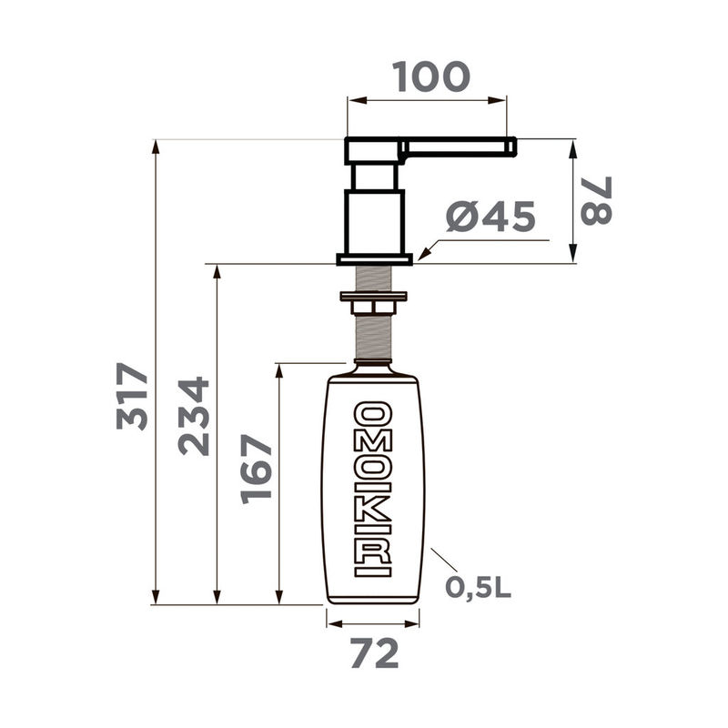 Дозатор для моющего средства Omoikiri OM-04-C хром