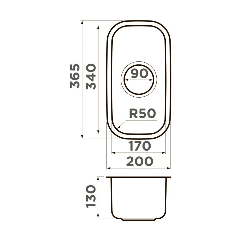 Кухонная мойка из нержавеющей стали Omoikiri Omi 20-U-IN 4997022 (нержавеющая сталь)