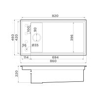 Кухонная мойка из керамики Omoikiri Kinaru 86-U/I-CN 4997025 (artceramic/canyon) — 2